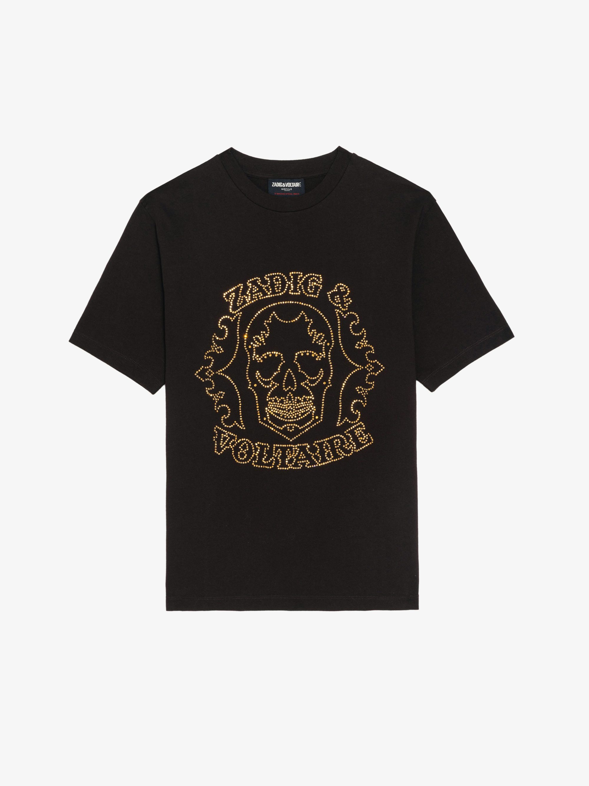 Edwin T-shirt - Oversized long sleeve T-shirt with rhinestone skull on the front.